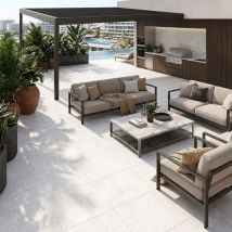 Carrelage Ain Blanco 60x120 Cm Effet Béton Antidérapant R11 - Bricoman