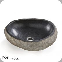 Vasque En Pierre Naturelle De Rivière | Rock | 45x40x15 Cm - Bricoman