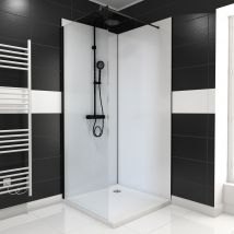 Pack De 2 Panneaux Muraux Aluminium Blanc 90+90x210 Cm Avec Profilés Noir Mat - Wall'it - Bricoman