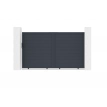 Portail Coulissant 3m Eiger H.180cm Aluminium Gris - Bricoman
