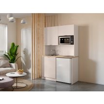Meuble Multifonction Kitchenette Et Buanderie - Avec Plan De Travail 120 Cm - Beige Et Naturel - Carmeo - Bricoman