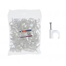 Cavalier Câble Électrique Rond Type Flop Ø18 Mm Blanc (lot De 100 Pcs) | Horoz - Bricoman