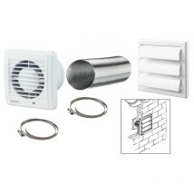 Lot Extracteur D'Air Aero Still + Gaine Extensible Alu + Grille Diamètre 100 - Bricoman
