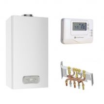 Chaudière Gaz Basnox Inoa Nox Chaffoteaux 25 Kw / Cheminée Complète (douilles + Dosseret) Avec Thermostat Filaire - Bricoman
