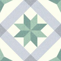 Carrelage Carreaux De Ciment Laos Vert Menton 25x25 Cm - Bricoman