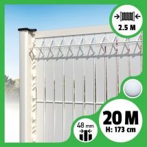 Kit 20m Occultation Lattes Aluminium Pour Panneau Rigide Maille 55 - H 1m73 X 2m50 Blanc - Bricoman
