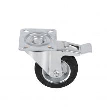 Roulette Pivotante Avec Frein Diamètre 80 Mm Ou 100 Mm En Caoutchouc Noir - Lpp - Bricoman