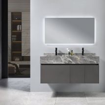 Meuble Salle De Bain Double Vasque Victoria 120 Cm + Miroir - Bricoman