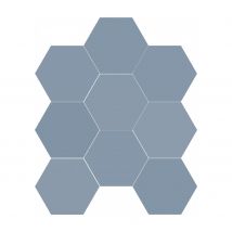 Carreau Hexagonal Effet Ciment Bleu Clair. Grès Cérame Sol Et Mur. Chicago Ocean 21,5x25 Cm. - Bricoman