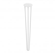 Rei | Lot De 4 Pieds De Table En Tige/épingle À Cheveux | 100 X 100 X 710 Mm | Fabriqué En Acier | Finition Blanche | Fixation Par Vis | Supporte - 