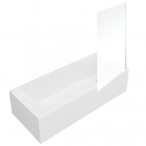 Baignoire Rectangulaire Vitra Neon 170x75cm + Pare Bain Droit Aurys Mist 1 Chromé Profilé Droite - Bricoman
