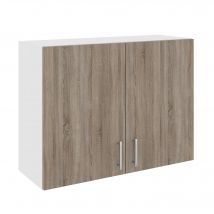 Meuble Haut Haaus Karo, 2 Portes, Chêne Sonoma Foncé/blanc, 80 X 30 X 60 Cm - Bricoman