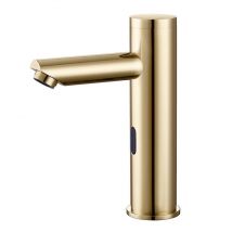 Robinet Lavabo Automatique Moderne, Eau Froide Doré Brossé- Pula - Bricoman