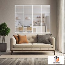 Verriere Loft 4 Sections - L X H : 160 X 150 Cm - Laqué Blanc 9003 Granité - Vitrages Inclus - Bricoman