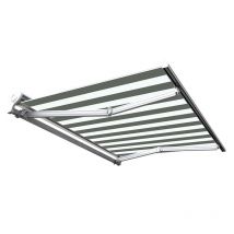 Store Banne Manuel Demi Coffre 4 X 3 M Pour Terrasse - Blanc Gris - Bricoman