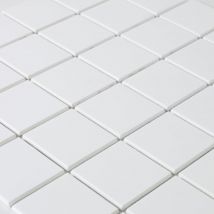 Mosaique Solid Surface Lisse - 5 X 5 Cm - Rouleau 100 X 50 Cm - Blanc Lisse - Bricoman