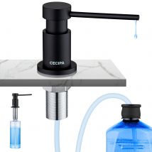 Cecipa Max Distributeur De Savon Noir-distributeur De Savon Pour Evier Avec Récipient De 300ml + Tuyau D'Extension En Silicone De 1,25m,eu Modèle - 