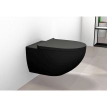 Bernstein - Wc Suspendu Sans Rebord, Abattant Avec Mécanisme De Fermeture Douce - Noir Mat - 36,5x32x57,5 (lxhxp) - E-9030 - Bricoman