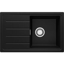 Evier Cuisine En Granit Noir Métallisé 70x44cm, Lavabo 1 Bac + Kit De Vidage, Évier À Encastrer Au Meuble 45cm - Copenhague Easy Primagran - Bricoman