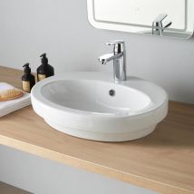 Vasque À Poser Ou Semi Encastrable Ovale En Céramique Ajaccio - Bricoman