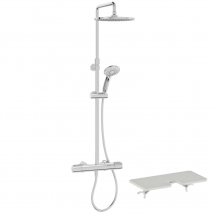 Colonne De Douche Thermostatique Jacob Delafon Juliette Chromé + Tablette De Douche - Bricoman