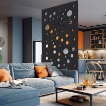 Cloison De Separation Bois Type Claustra Décorative Charka Mdf Noir L.80 X H.180 X 1.9 Cm - Bricoman