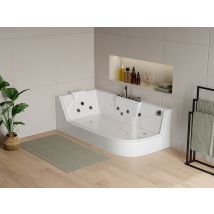 Baignoire Balnéo Vitrée Aria Blanche - 1 Place - 263l - 170*80*57cm - Angle Gauche - Bricoman
