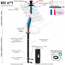 Kit Conduit Poêle À Granulés Concentrique Pgi 80/130 Vers Conduit Maçonné Poujoulat - Longueur 1 Mètre - Bricoman