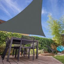 Voile D'Ombrage 3 X 4 X 5 M Triangulaire 280g/m² - Haute Densité Résistante Au Vent - Tissu Micro-aéré - Gris - Tecnomat