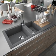 Évier À Encastrer Multifonction Katla 2 Bacs - Bricoman