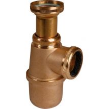 Siphon D'Évier À Culot Laiton Brut - 1'1/2 - Diamètre 40 Mm - Valentin - Bricoman