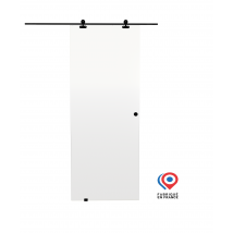 Porte Coulissante En Verre Seule - Sable - Largeur 82,5 Cm - Fabrication Française Aurys Normandie - Bricoman