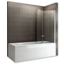 Baly Pare-baignoire 120 X H.140 Cm Verre Pliant Et Pivotant Transparent Anticalcaire - Bricoman