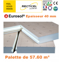 Dalle Isolante Polyurethane Eurosol - 40 Mm - R 1.80 - Palette 57.6 M² - Bricoman