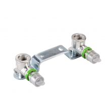 Comap Support Mural De 2 Appliques Métallique À Sertir Pour Tubes Multicouche - Diamètre16x2 - Filetage 1/2" -entraxe 150 Mm- 7507w1612 - Bricoman