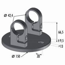 Platine Ronde Pour Tube Ø42,4mm Fixation À L'Anglaise - Diamètre 150mm Épaisseur 10mm - Inox 316 - Bricoman