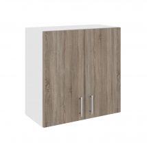 Meuble Haut Haaus Karo, 2 Portes, Chêne Sonoma Foncé/blanc, 60 X 30 X 60 Cm - Bricoman