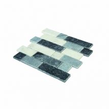 Mosaïque Travertin - Mix Gris - Barrettes - Bricoman