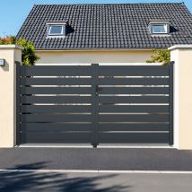 Portail Battant 3,5m Vogel H.160cm Aluminium Gris - Bricoman