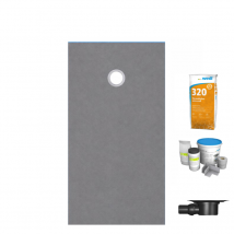 Receveur De Douche À Carreler 160 X 100 Wedi Fundo Primo Écoulement Excentré + Bonde Horizontale + Kit D'Étanchéité + Colle 320 - Bricoman