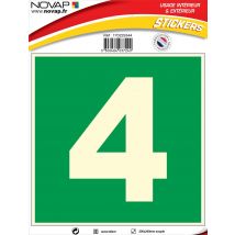 N°4 Photoluminescents - 200x200mm - Adhésif Vert - 4037240 - Bricoman