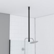 Barre De Fixation Plafond Pour Douche A L'Italienne Laque Noir Mat - 60cm Recoupable - Bricoman