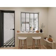Verrière Atelier En Aluminium Thermolaqué - 120x130 Cm - Noir - Bayview - Bricoman