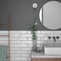 Carrelage Mur Brillant Aston White 7,5x30cm - Bricoman