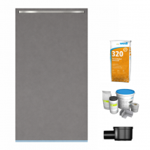 Receveur De Douche À Carreler 180 X 90 Cm Wedi Fundo Riolito Neo + Barrette De Finition + Bonde Horizontale + Kit D'Étanchéité + Colle 320 - Bricoman