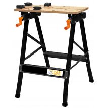Etabli Pliant Avec 2 Plateaux Bois À Écartement Réglable Et Indépendant, Charge Max. 100kg - Bricoman