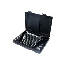 Jeu De Clés Mixtes À Cliquet Ks Tools - Tête Inclinable - 18 Pcs - 503.4868 - Tecnomat