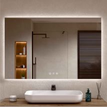 Bellobath - Miroir De Salle De Bain Avec Éclairage Led, Lumière Réglable En 3 Couleurs Et Intensités - Éclairage Indirect - 70cm Haut X 120cm Largeur 