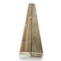 Lot De 10 Lames (2,52 M²/carton) Bardage À Rainure Et Languette En Pin Traité Autoclave, 2 Côtés Biseautés, 21x120x2100 Mm - Bricoman