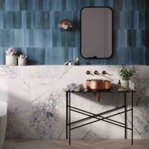 Carrelage Effet Zellige Bleu Nuit Agadir - Lago 7x28 - Bricoman